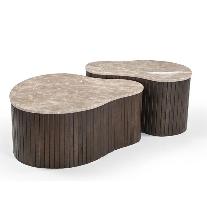 Salontafel Nomi Bruin Mangohout 84x73 cm-Salontafels-Starfurn