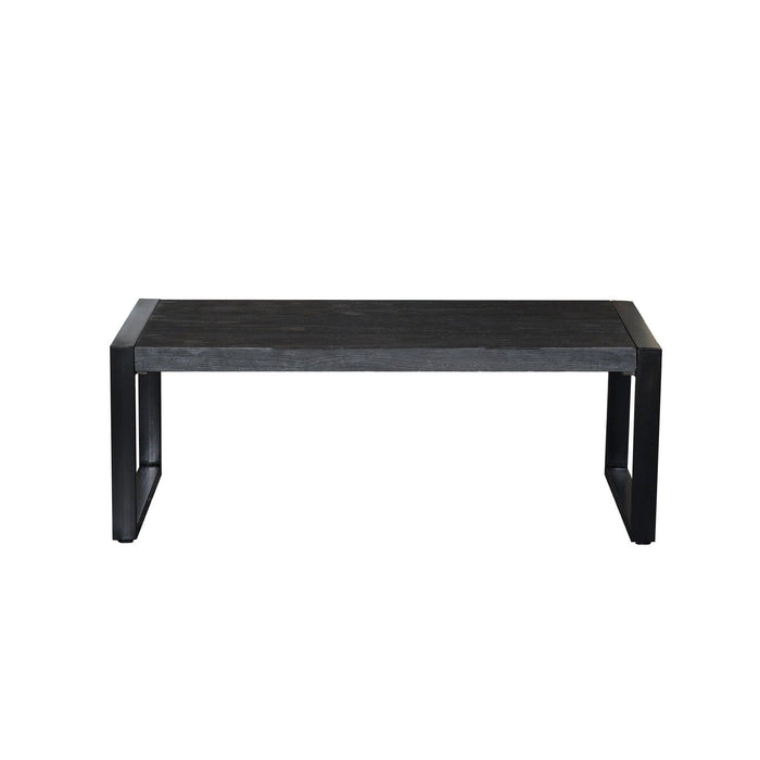 Salontafel Norris Mangohout Zwart 110x60 cm-Salontafels-Livingfurn