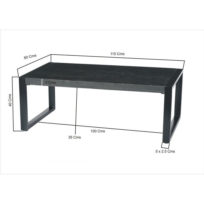 Salontafel Norris Mangohout Zwart 110x60 cm-Salontafels-Livingfurn