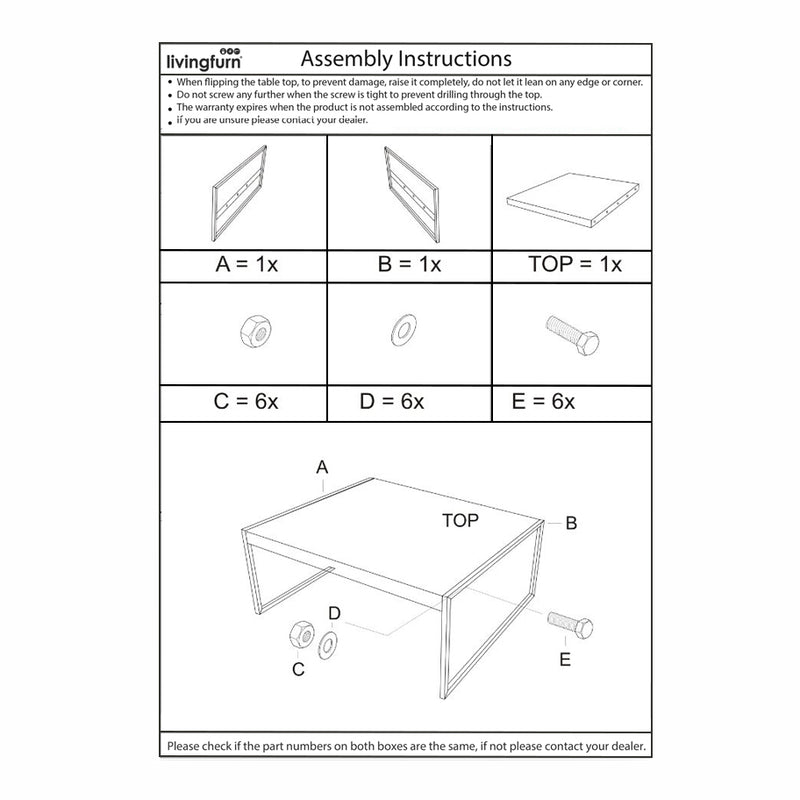 Salontafel Norris Mangohout Zwart 110x60 cm-Salontafels-Livingfurn