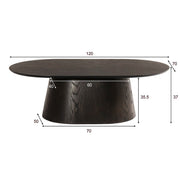 Salontafel Novero Eikenhout fineer Bruin 120x70 cm-Salontafels-Livingfurn