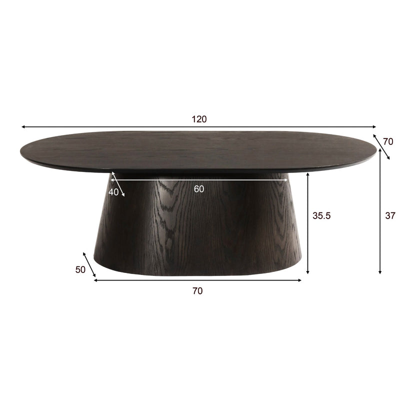 Salontafel Novero Eikenhout fineer Bruin 120x70 cm-Salontafels-Livingfurn