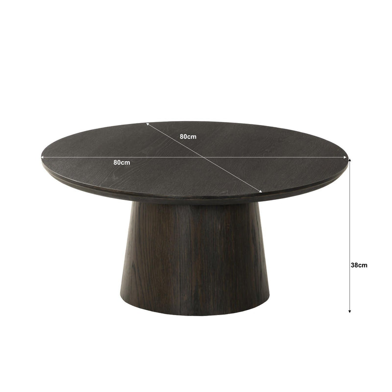 Salontafel Novero Eikenhout fineer Bruin 80 cm 80x80x38 cm-Salontafels-Livingfurn