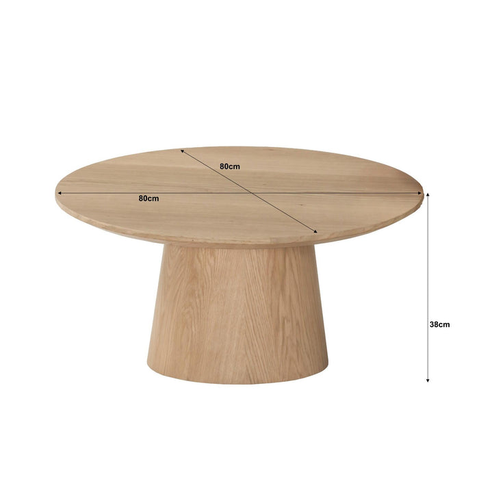 Salontafel Novero Eikenhout fineer Naturel hout 80 cm-Salontafels-Livingfurn
