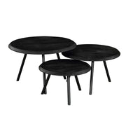 Salontafel Ohio Zwart set van 3 70x70x45 cm-Salontafels-Starfurn