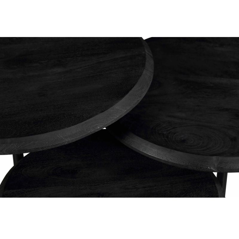 Salontafel Ohio Zwart set van 3 70x70x45 cm-Salontafels-Starfurn