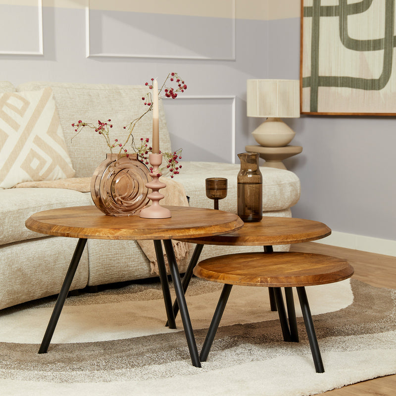 Salontafel Ohio set van 3 70x70x45 cm-Salontafels-Starfurn