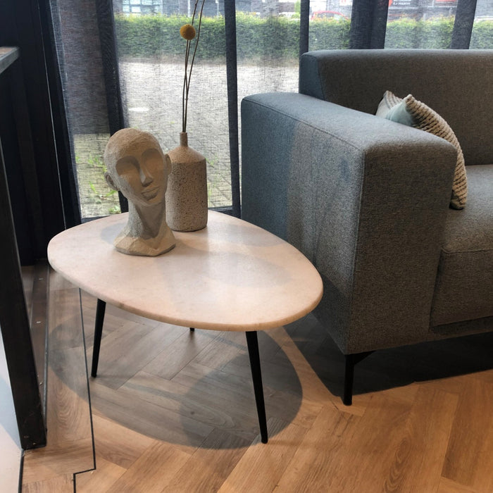 Salontafel Organic Marble Natuursteen Wit 70cm