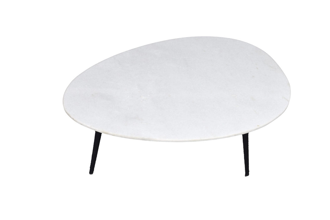 Salontafel Organic Marble Natuursteen Wit 70cm