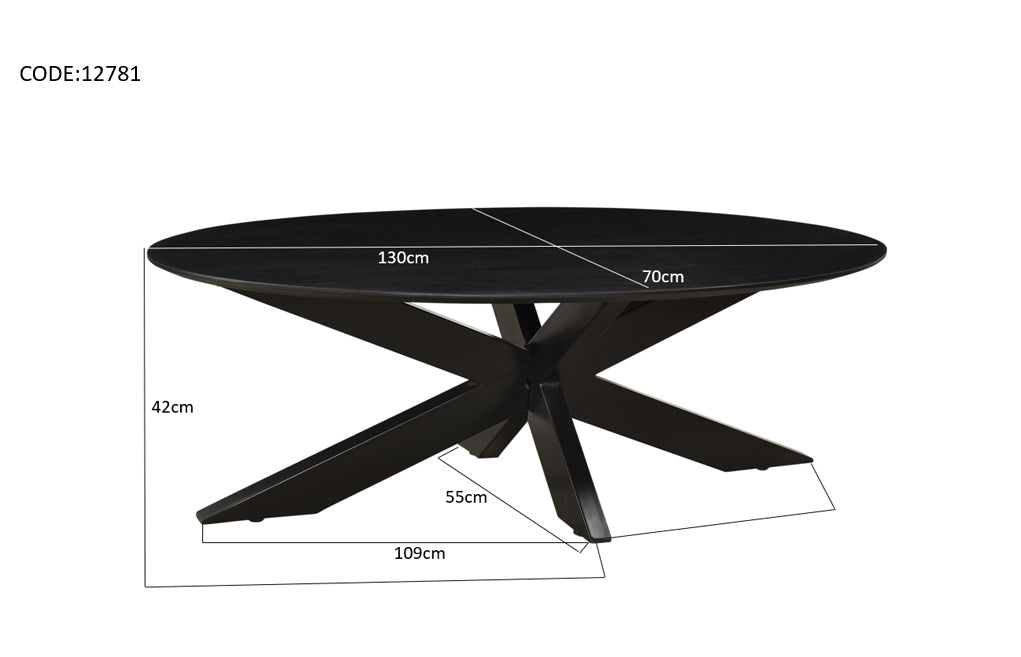 Salontafel Oslo Zwart 130x70 cm-Salontafels-Livingfurn
