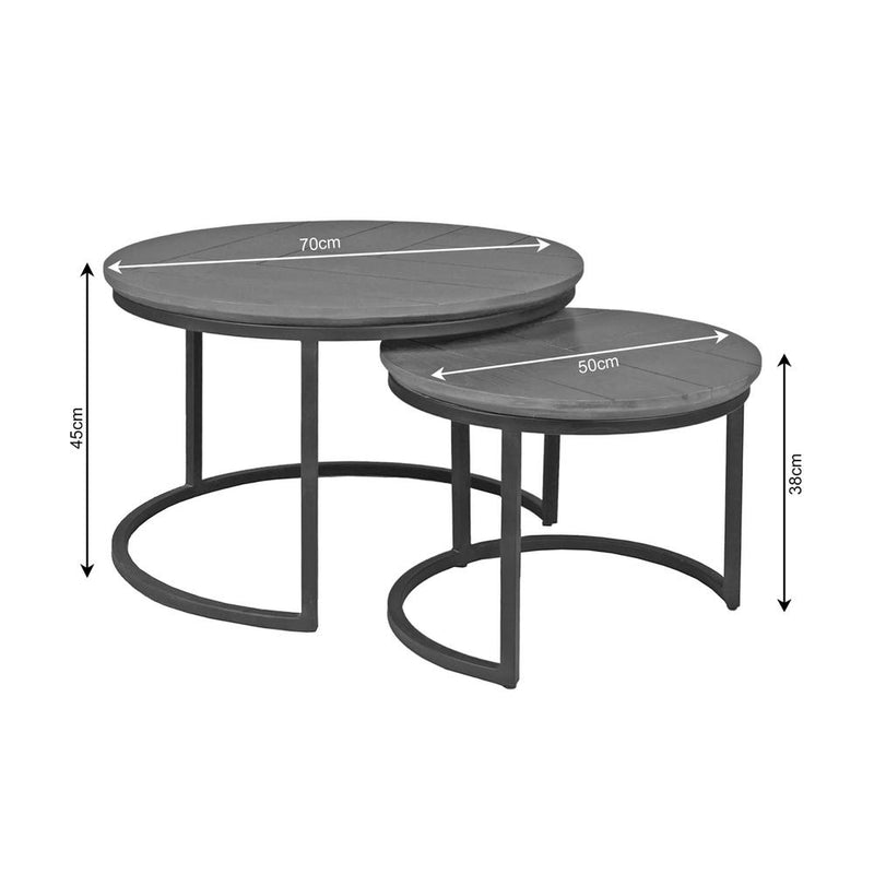 Salontafel Otik Bruin Metaal 70 cm 70x70x45 cm-Salontafels-Starfurn