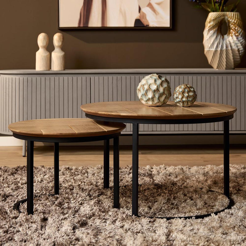 Salontafel Otik Zwart Metaal 70 cm STF 70x70x45 cm STF-3971-Salontafels-Starfurn