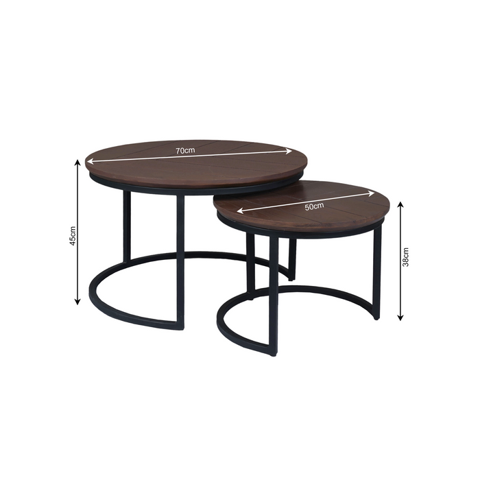 Salontafel Otik Zwart Metaal 70 cm - STF-Salontafels-Starfurn