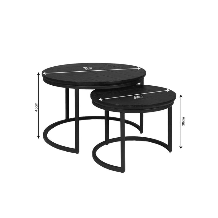 Salontafel Otik Zwart Metaal 70 cm - STF-Salontafels-Starfurn