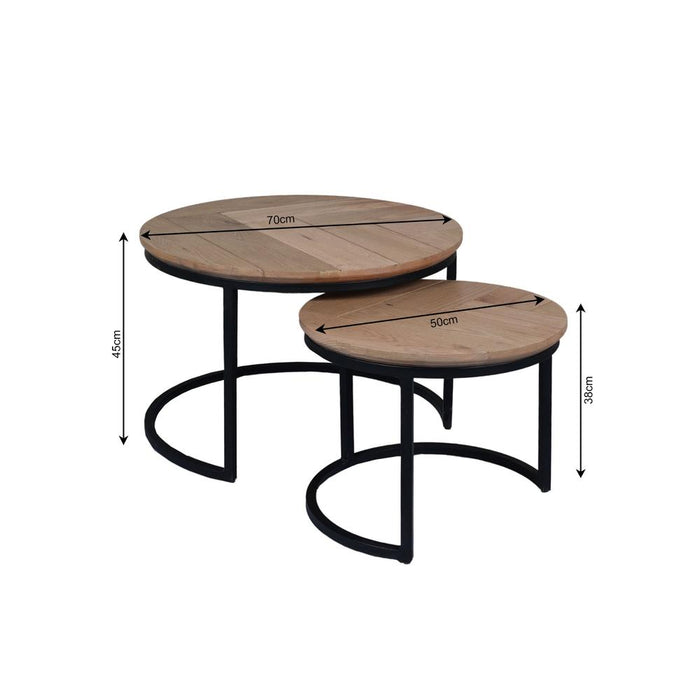 Salontafel Otik Zwart Metaal 70 cm - STF-Salontafels-Starfurn