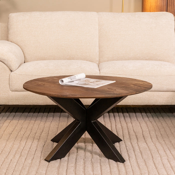 Salontafel Otis Espresso Mangohout 80 cm Rond 80x80x43 cm-Salontafels-LABEL51