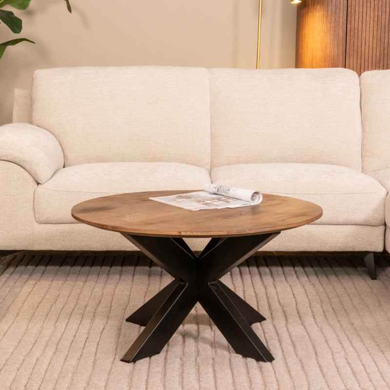 Salontafel Otis Nature Smooth Mangohout 80 cm Rond 80x80x43 cm-Salontafels-LABEL51