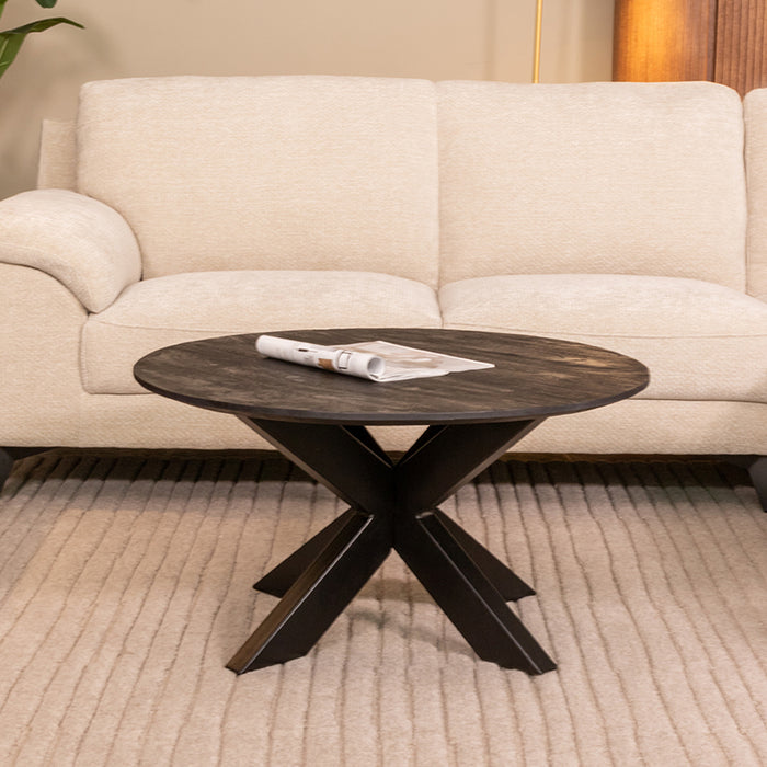 Salontafel Otis Zwart Mangohout 80 cm Rond 80x80x43 cm-Salontafels-LABEL51