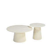 Salontafel Patrice Mangohout Crème wit 50 cm 50x50x46 cm-Salontafels-Livingfurn