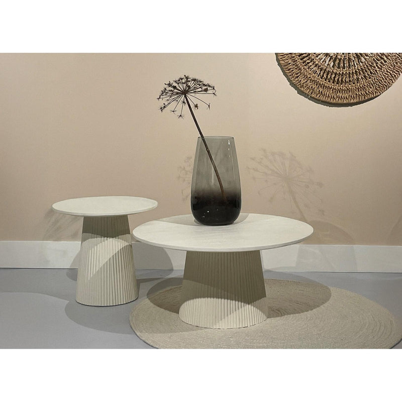 Salontafel Patrice Mangohout Crème wit 80 cm 80x80x38 cm-Salontafels-Livingfurn