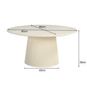 Salontafel Patrice Mangohout Crème wit 80 cm 80x80x38 cm-Salontafels-Livingfurn
