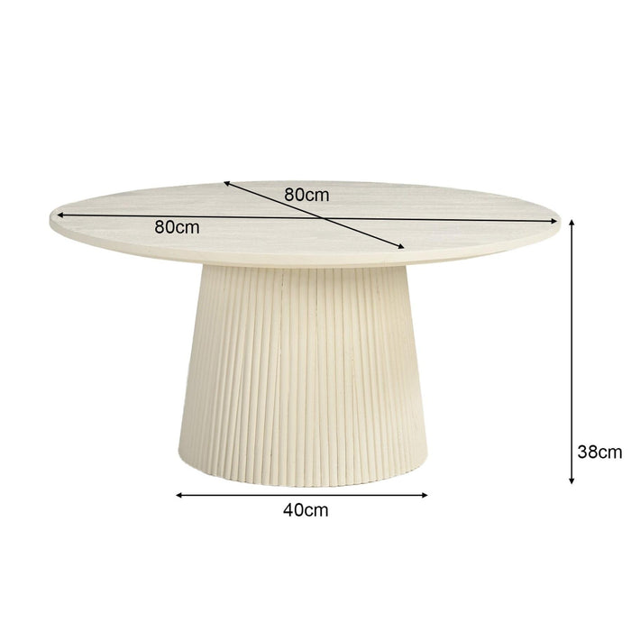 Salontafel Patrice Mangohout Crème wit 80 cm-Salontafels-Livingfurn