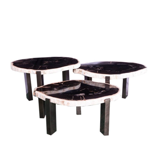 Salontafel Rudi Versteend Hout Grijs 60x50 cm-Salontafels-PTMD