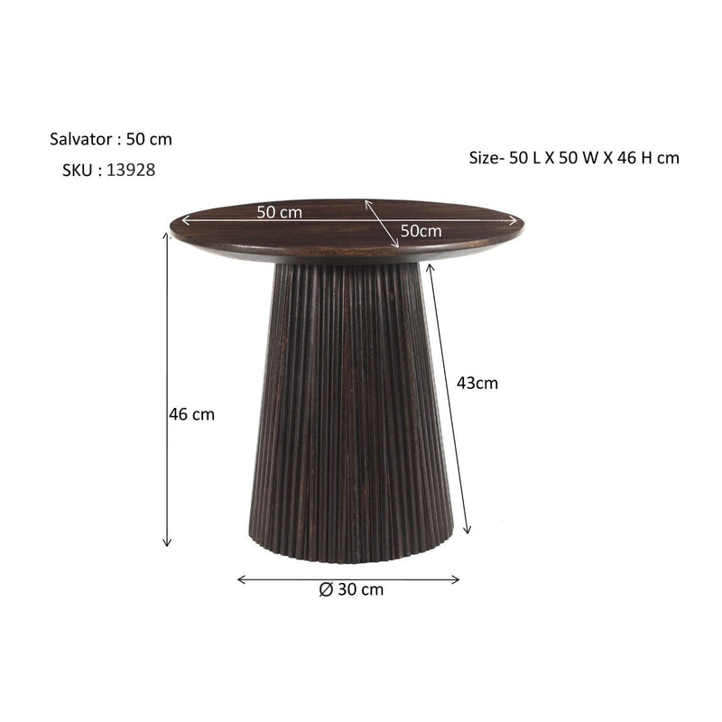 Salontafel Salvator Mangohout Bruin 50 cm 50x50x46 cm 13928-Salontafels-Livingfurn