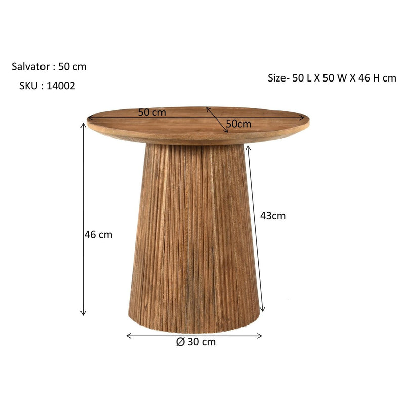Salontafel Salvator Mangohout Bruin 50 cm 50x50x46 cm 14002-Salontafels-Livingfurn