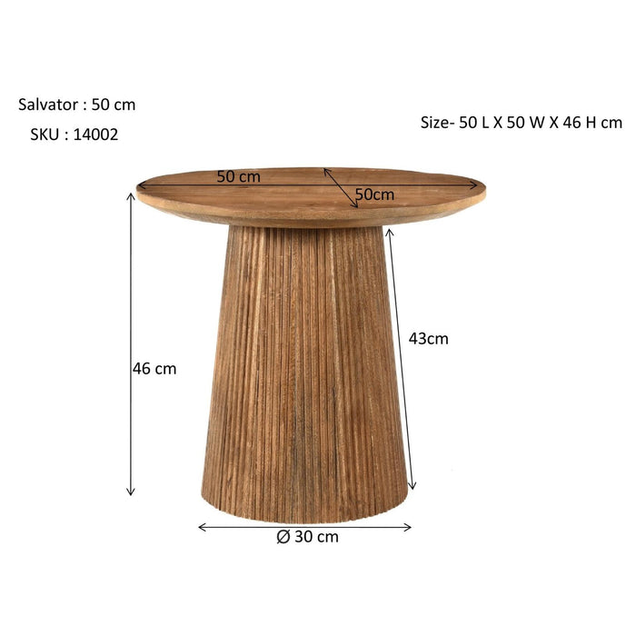Salontafel Salvator Mangohout Bruin 50 cm 50x50x46 cm 14002-Salontafels-Livingfurn