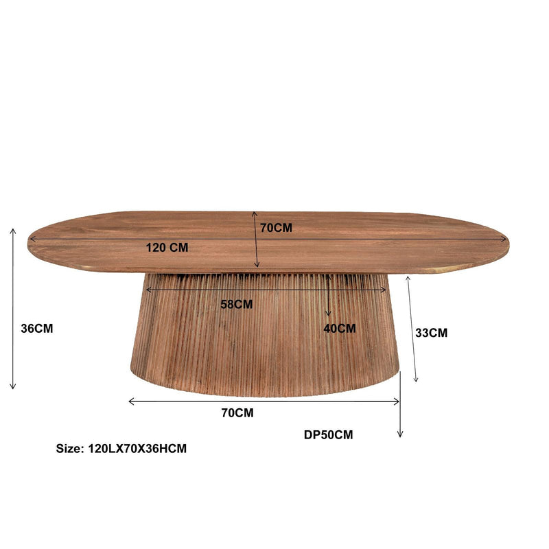 Salontafel Salvator Mangohout Bruin 70x120 cm 31091-Salontafels-Livingfurn