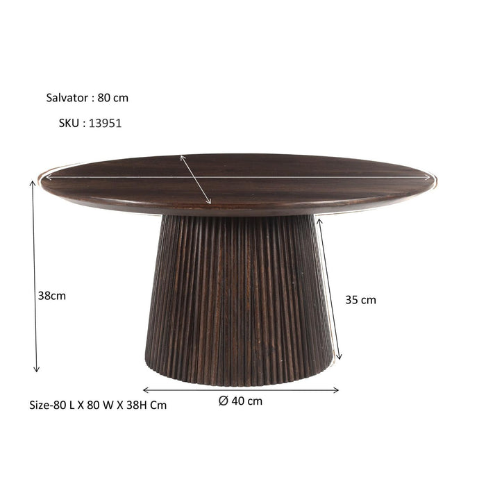 Salontafel Salvator Mangohout Bruin 80 cm 80x80x38 cm 13951-Salontafels-Livingfurn