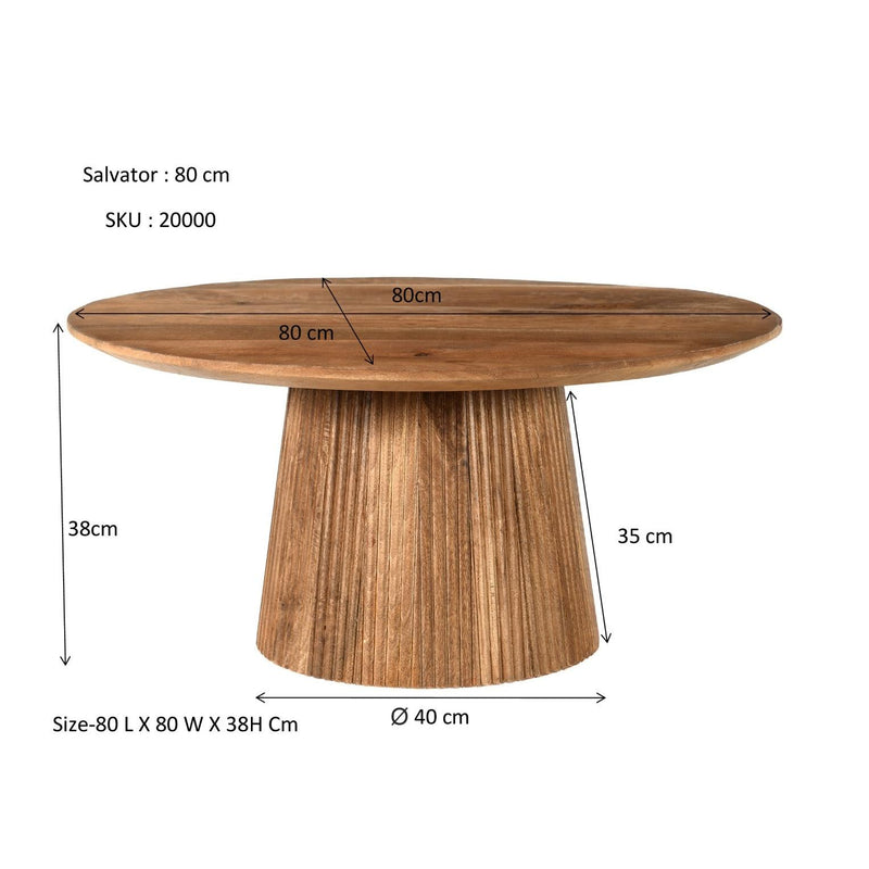 Salontafel Salvator Mangohout Bruin 80 cm 80x80x38 cm 20000-Salontafels-Livingfurn