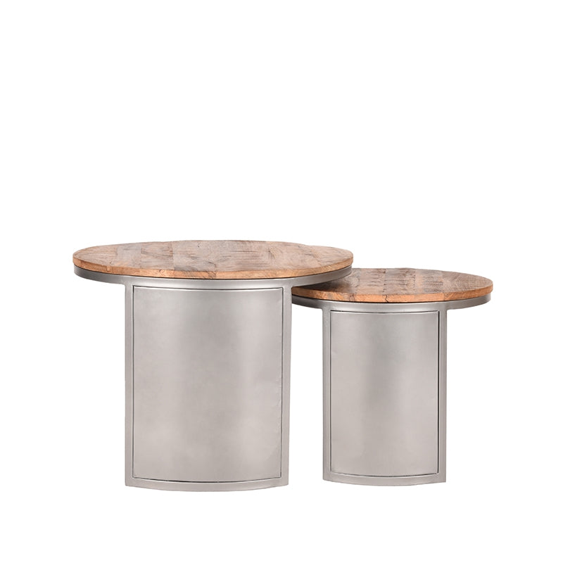Salontafel Set Bunch Rough Mangohout 60 cm Rond 60x60x45 cm-Salontafels-LABEL51