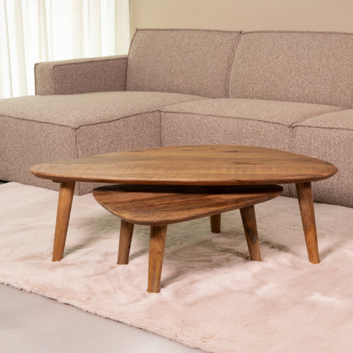 Salontafel Set Gregg Mangohout Nature Smooth 110cm-Salontafels-LABEL51