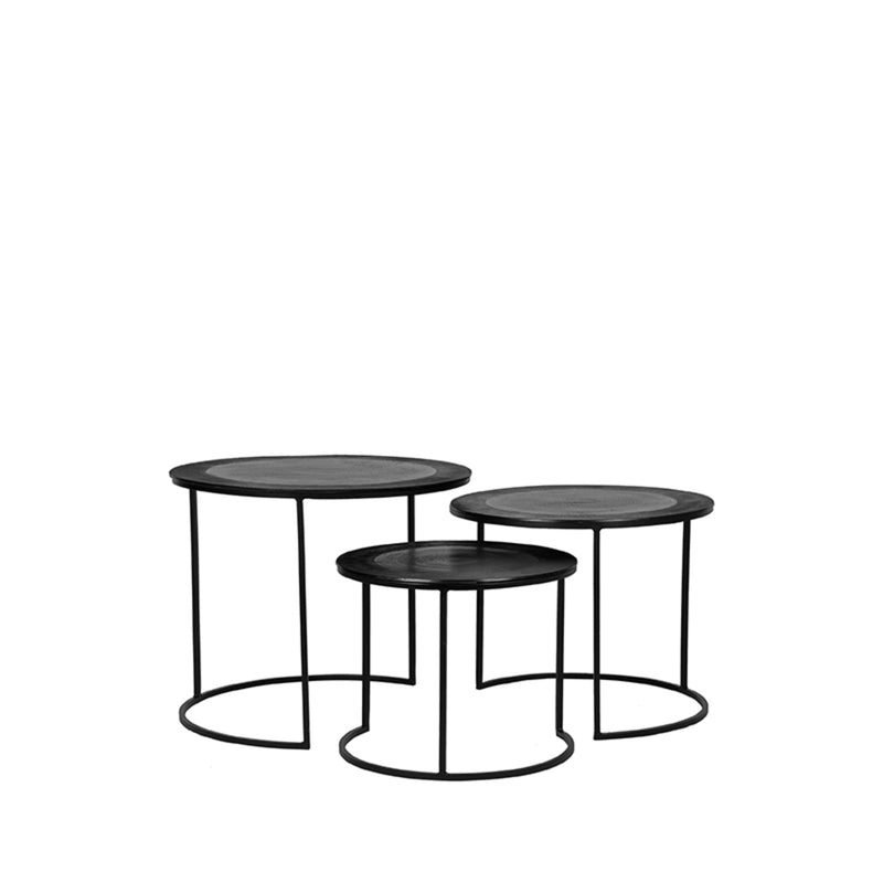 Salontafel Set Tres Zwart Metaal 55 cm 55x55x45 cm-Salontafels-LABEL51