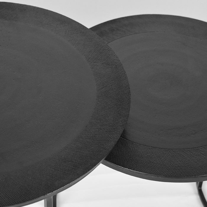 Salontafel Set Tres Zwart Metaal 55 cm 55x55x45 cm-Salontafels-LABEL51