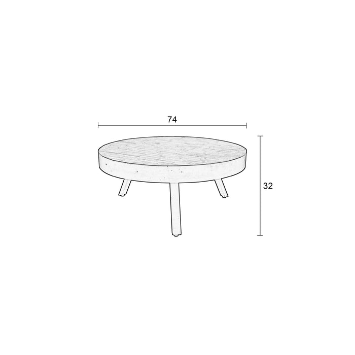Salontafel Suri Large Teak Hout Bruin Ø74x32 cm-Salontafels-Creating Home