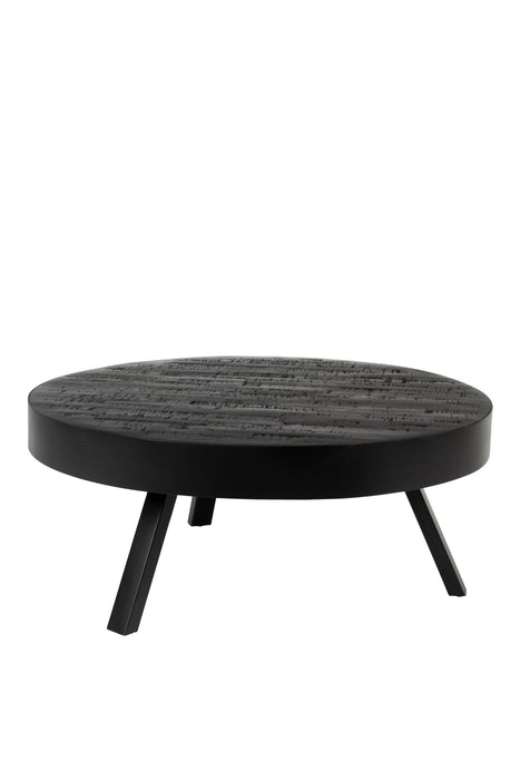 Salontafel Suri Large Teak Hout Zwart Ø74x32 cm-Salontafels-Creating Home
