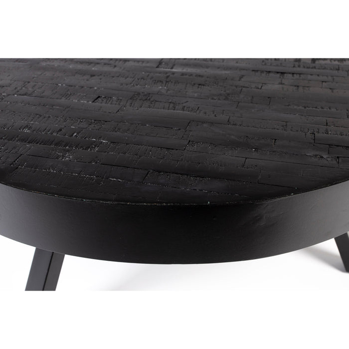Salontafel Suri Large Teak Hout Zwart Ø74x32 cm-Salontafels-Creating Home