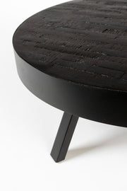 Salontafel Suri Large Teak Hout Zwart Ø74x32 cm-Salontafels-Creating Home