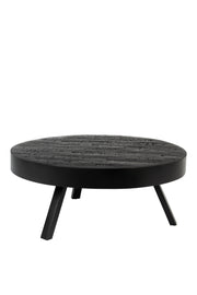 Salontafel Suri Large Teak Hout Zwart Ø74x32 cm-Salontafels-Creating Home