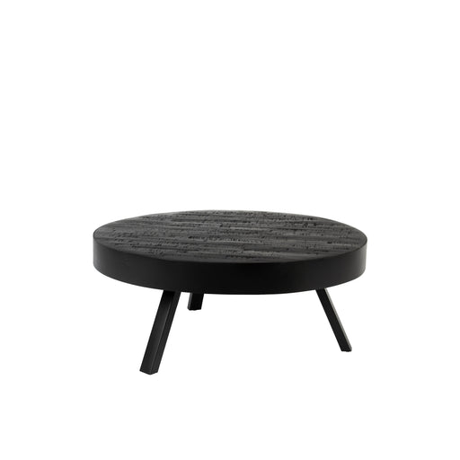 Salontafel Suri Large Teak Hout Zwart Ø74x32 cm-Salontafels-Creating Home