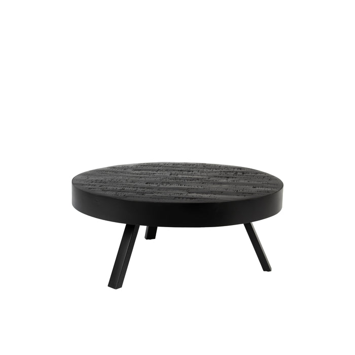 Salontafel Suri Large Teak Hout Zwart Ø74x32 cm-Salontafels-Creating Home