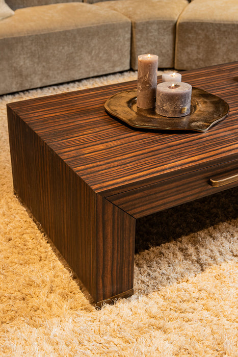 Couchtische Couchtisch Tiess Braun Holzfurnier Couchtisch 2 Schubladen