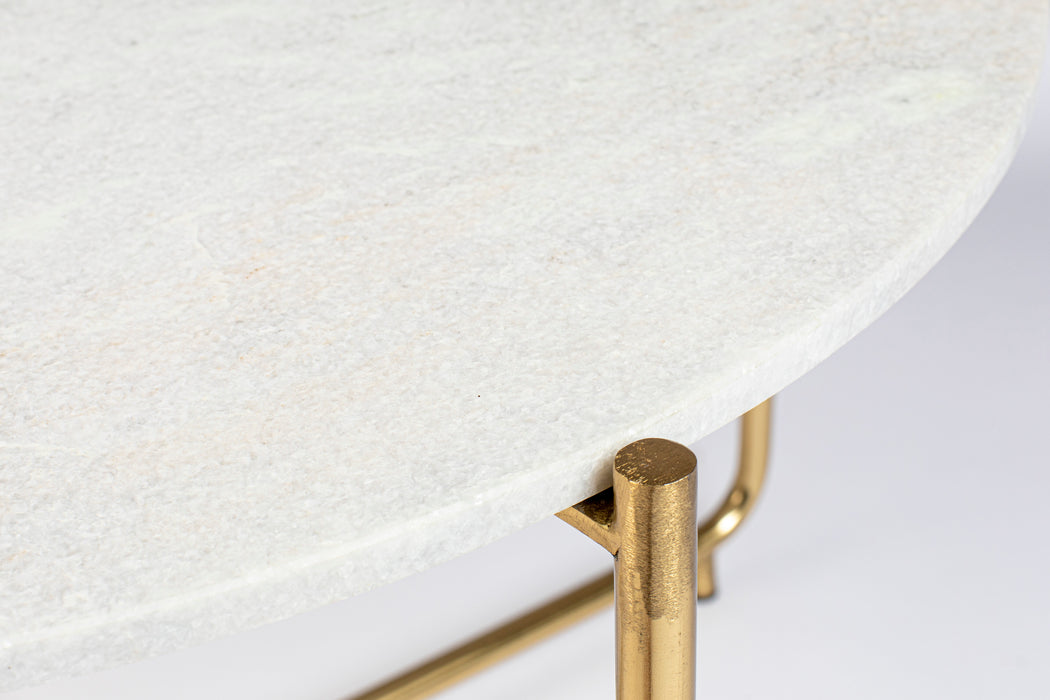 Salontafel Timpa Marble Wit Ø70x40 cm-Salontafels-Creating Home