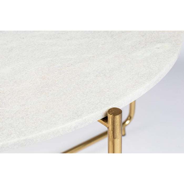 Salontafel Timpa Marble Wit Ø70x40 cm-Salontafels-Creating Home