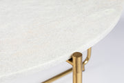 Salontafel Timpa Marble Wit Ø70x40 cm-Salontafels-Creating Home