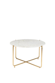 Salontafel Timpa Marble Wit Ø70x40 cm-Salontafels-Creating Home