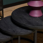 Salontafel Triole All Zwart Set van 3 70x70x45 cm-Salontafels-Starfurn